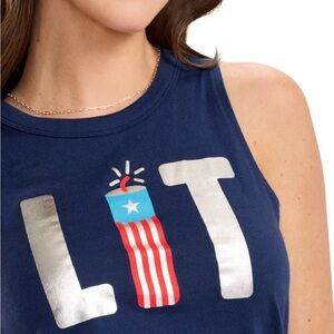 Tipsy Elves Blue Graphic Tank Top